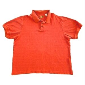3/$20 Caribbean Orange Stripe Vacay Polo Shirt